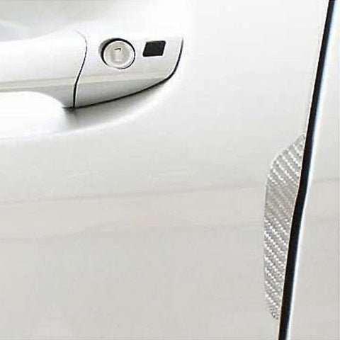 Black / Silver Real Carbon Fiber Car Side Door Edge Protection Guards Trim Sticker