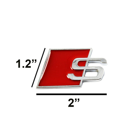 Red S4 Logo Sport Chrome Badge Emblem For Audi S S4 S5 S6 S8 A4 A6 A8 TT R8 Quattro