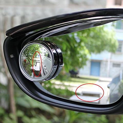 2 pcs Silver 2.0" Angle Convex Round Rear Wide View Blind Spot Mirrors For Car Truck SUVs Motorcycle