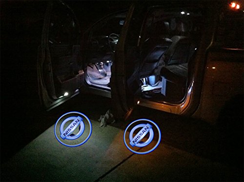 Wireless LED Ghost Shadow Door Projector Light For Nissan Z Fairlady Z34 – Multicolor, Battery-Powered (2 Pcs, Universal)