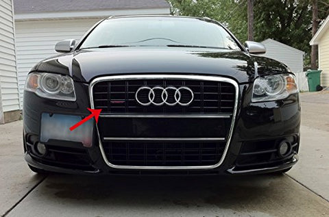 Quattro Front Grille Emblem Badge Black Red For Audi S S4 S5 S6 S8 A4 A6 A8 TT R8
