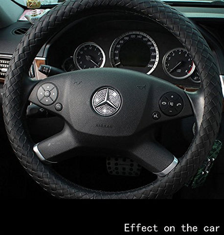 Steering Wheel Center Logo Diamond Emblem Sticker Decoration Direct Fit Mercedes Benz (44mm/49mm)