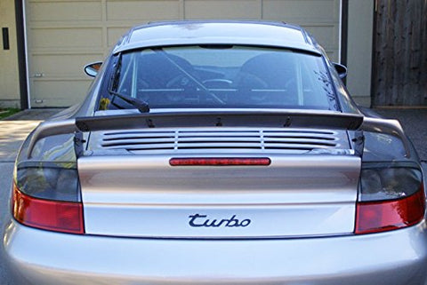3D Logo Porsche turbo Emblem Matte Black for Trunk Lid Sticker Replacement