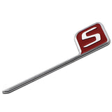 1x 3D Chrome S Logo Car Rear Trunk Lid Emblem Sticker For Mercedes Benz AMG Black/Red