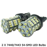 White 7440/7443 T20 990 991 54-SMD LED Bulbs For Car Turn Signal, Parking, Backup Lights