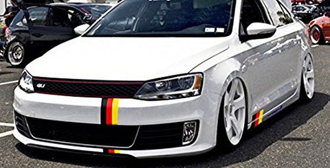 Stripe Decal Sticker Germany Flag / M-Colored For Audi BMW MINI Mercedes Porsche Volkswagen Exterior or Interior Decoration such as Hood Bumper Side Mirror
