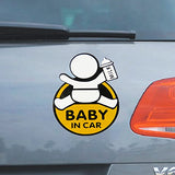 Baby In Car w/ Bottle Warning Signs Funny For Mom Dad Car Window Graphic Vinyl Decals for SUV Truck Car Bumper, Laptop, Wall, Mirror, Motorcycle