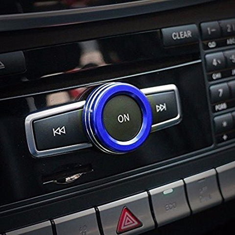 1x JDM Car Stereo Tuner Control Knob Audio Volume Control Decor Ring Cover For Mercedes A B C E S CLA GLA GLK ML GL Class