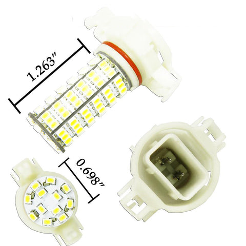 2x HID White 120-SMD 5202 LED Replacement Bulbs DRL Daytime Running Lights H16