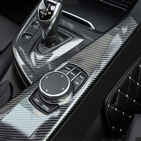 Carbon Fiber Pattern Inner Center Console Multimedia Panel Frame Cover Trim For BMW 3 4 Series F30 F33 F34 F36, M3 M4 F80 F82