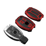Full Covered Armor Red TPU Remote Fob Key Cover Shell For Mercedes B C E G SLK