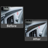 2pcs Carbon Fiber Pattern Dashboard Console Panel Strip Cover Molding Trim for Infiniti Q50 2014-2019