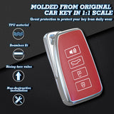 Red Soft TPU Leather Full Protect Smart Key Fob Cover w/Keychain For Lexus EX RX NX GS IS