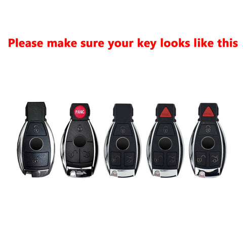 For Mercedes Benz Key Fob Cover, Soft TPU Key Shell Case Protector Compatible with Mercedes Benz C E S M CLS CLK G Class Keyless Entry Smart Remote Key, Black