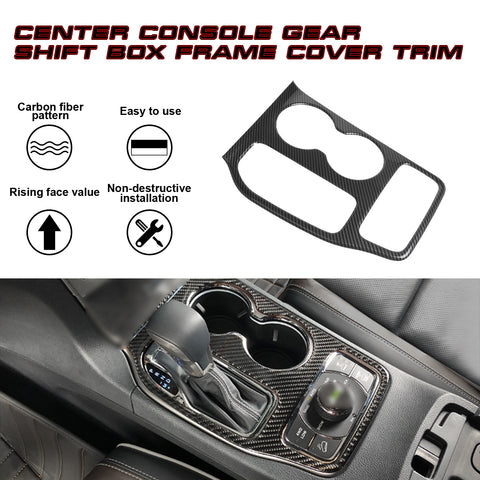 Carbon Fiber Texture Gear Shift Box Frame Trim For Jeep Grand Cherokee 2016-2020