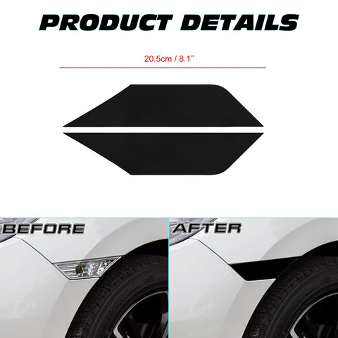 2Pcs Black Vinyl Turn Signal Light Sticker Decal For Honda Civic 10th 2016-2021