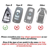 For BMW X1 X3 X5 X6 X7 5 7 Series Silver TPU Leather Key Shell Fob Case Cover w/Keychain