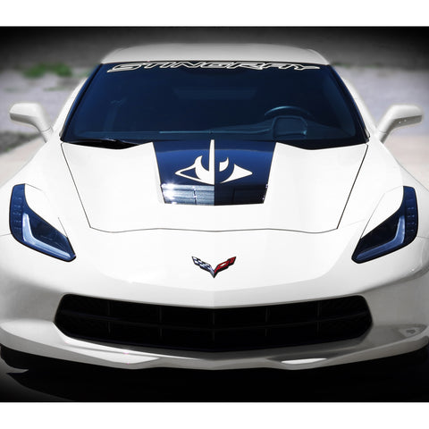 Styling Headlight Eyebrow Eyelid Cover Trim Decal Overlays Sticker for Chevy Corvette 2014-2019, Glossy Black / Glossy Red / Glossy White
