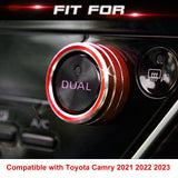 2x Center Console Air Condition Knob Switch Ring Cover For Toyota Camry 2021-up