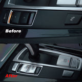 Chrome Silver Center Console Gear Shift Side Button Switch Cover Trim 3Pcs For BMW 5 6 7 Series X3 X4 2011-2018 F01 F02 F06 F07 F10 F12 F13 F25 F26