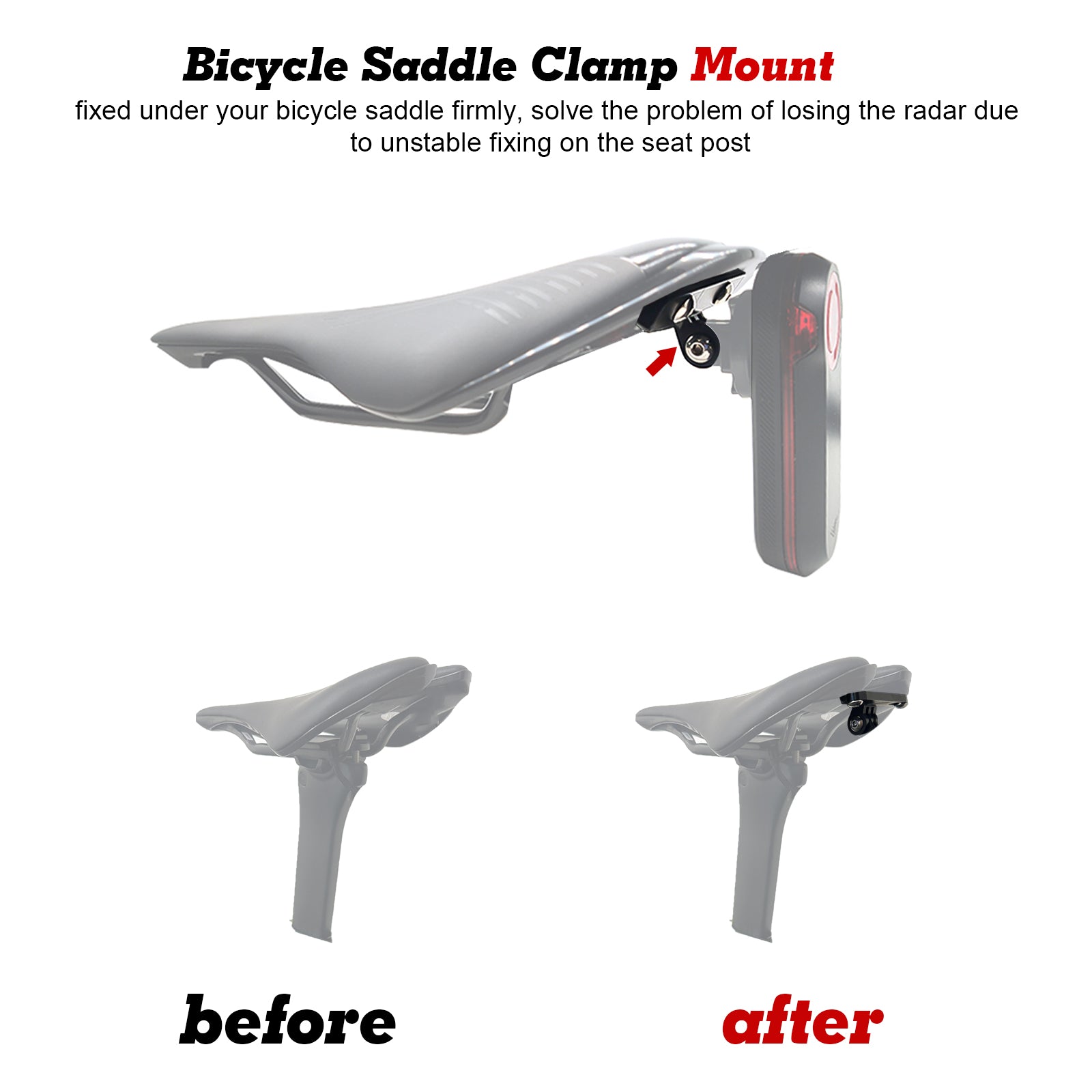 Garmin Varia Bicycle Saddle Mount Bike Tail Light Seatpost Braket Holder  for Garmin Varia Radar Rearview