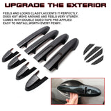 Carbon Fiber Style Door Handle+Door Edge Protect Trim For Honda Fit 2014-2019