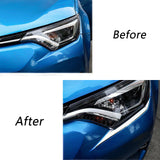 2pcs ABS Chrome Headlight Head Lamp Lower Cover Trim for Toyota RAV4 2016-2018