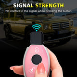 Key Fob Cover Case Shell Keyless Full Protect Pink w/Keychain For Mercedes Benz 3 Button