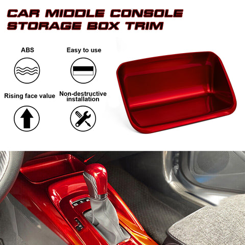 Sporty Race Style Red Center Storage Box Cover Trim For Toyota Corolla 2020-2023