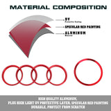 Red Alloy Air Vent Outlet Steering Wheel Logo Ring Cover Trims For Audi A3 S3