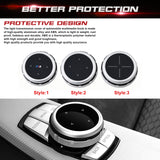 Silver Multi-Media IDrive Button Cover Decor Trim For BMW 1 2 3 4 5 7 X Series