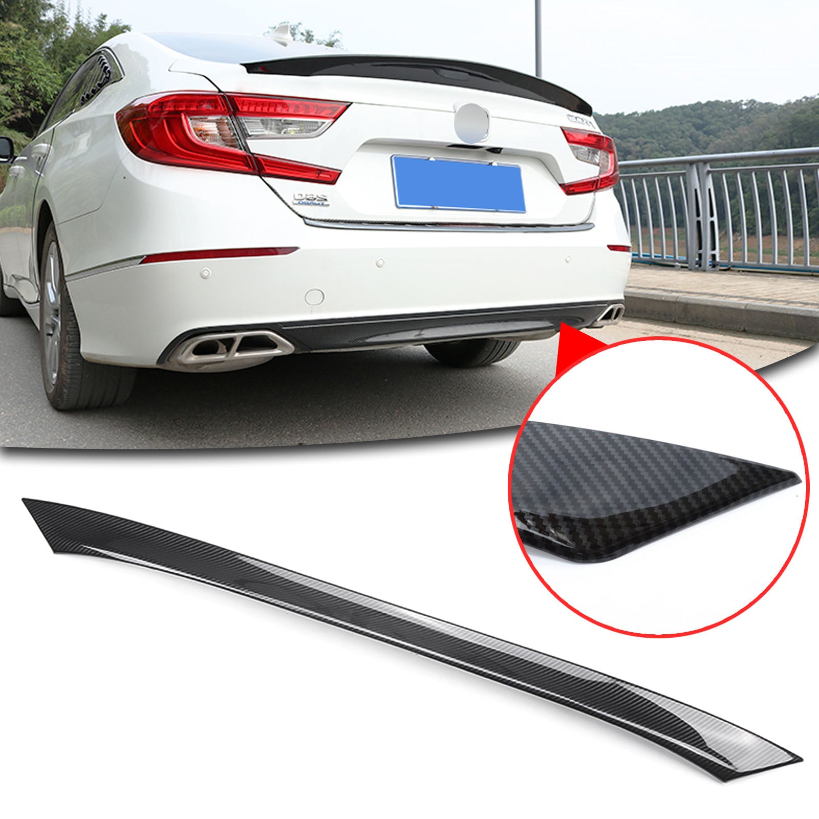 2015 Honda Accord Rear Bumper Lower Rear Bumper Lip Diffuser Cover Trim Carbon Fiber For Honda Accor
