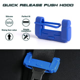 4PCS Blue Silicone Interior Vehicle Seat Belt Buckle Clip Safety Cover Trims