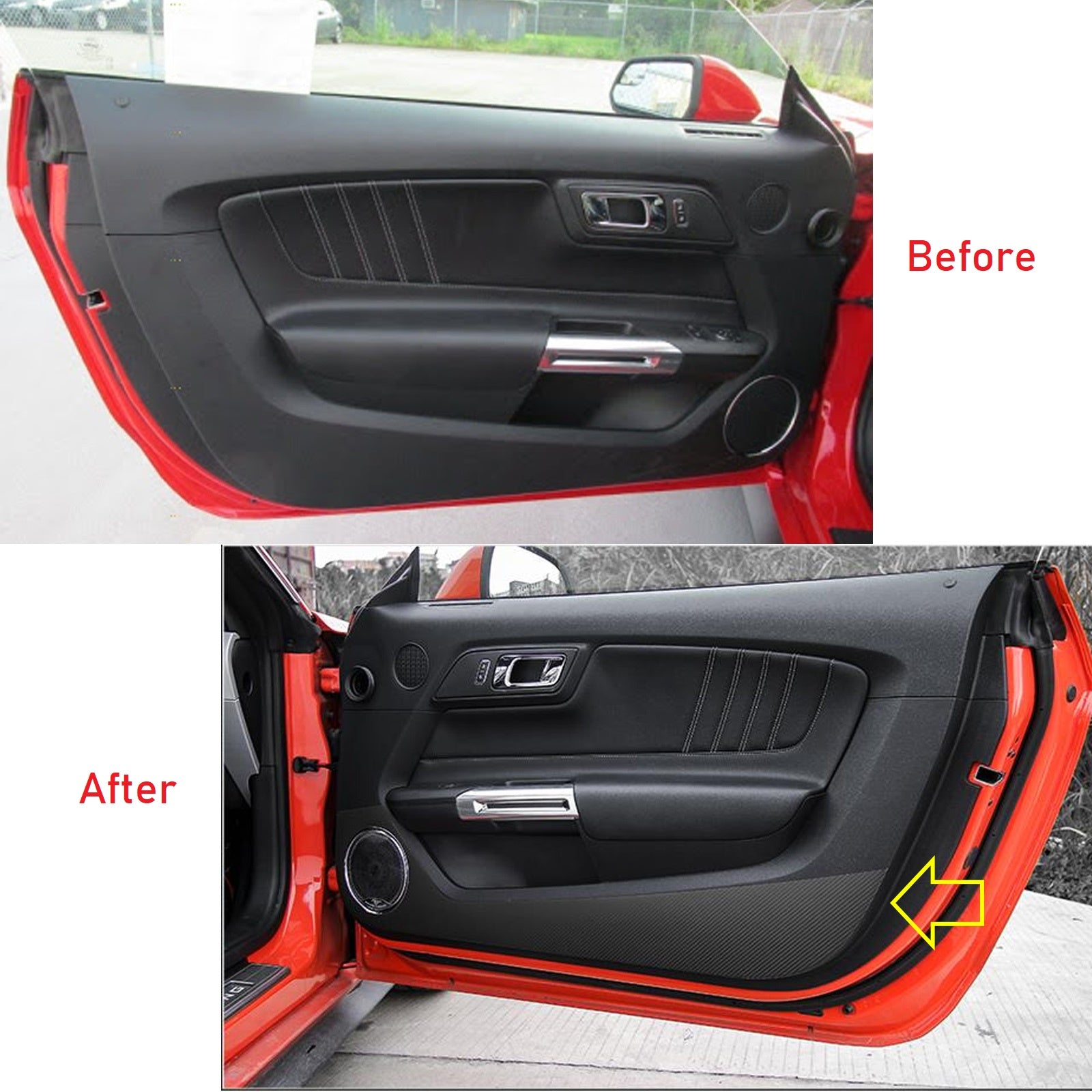 2pcs Carbon Fiber Texture Car Door Protector Anti-kick Sticker
