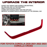 Sporty Style Red Center A/C Air Outlet Cover For Toyota Corolla 2020-2023 Cross