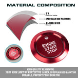 Red Aluminum Engine Start + Cigarette Lighter Eject Button Trim For Ford F150