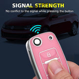 Key Fob Cover for VW Volkswagen Golf GTI Passat Beetle Tiguan Polo EOS Jetta MK1-MK6 3 Buttons,Soft TPU Full Protection Key Shell Case Smart Remote Entry,Pink