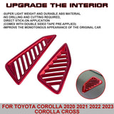 2X Sporty Style Red Front Dashboard AC Air Outlet Cover For Toyota Corolla Cross