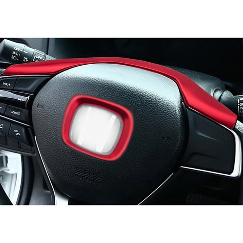 Car Steering Wheel Frame Cover Trim,Steering Wheel Central Logo Decoration Cover,Compatible with Honda Accord 2018-2022(Red 3pcs)