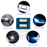 1pcs Blue to White Extreme Bright 8-SMD LED Car Interior Dome Light with T10 Festoon Adapter, Fading Blue to White