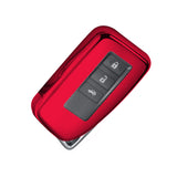 Xotic Tech Red TPU Key Fob Shell Full Cover Case w/ Keychain, Compatible with Lexus NX RX 250 GS IS RC 300 Smart Keyless Entry Key