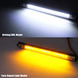 2pcs 36 SMD Dual Color White Amber LED DRL Switchback Turn Signal Light Strips for Motorcycle