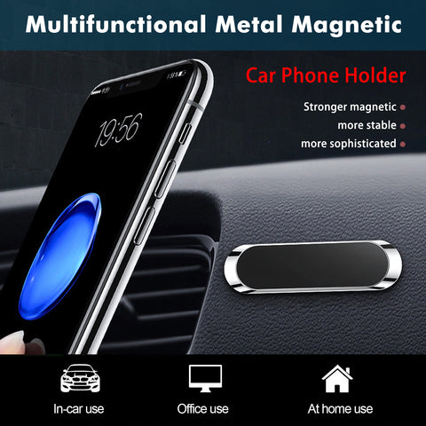 Rose Gold/Black/Silver Mini Strip Magnetic Multifunction Car Mount Cell Phone Holder Stand Dashboard Compatible with iPhone 11 Pro Max / 11 / XS Max/XS / 8/7, Samsung Galaxy S10+, Google Pixel 3 XL, and More