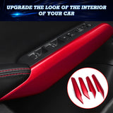 4x Red Inner Window Door Lift Lock Armrest Panel Cover For Honda Civic 11th Gen 2022