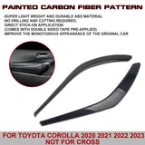 Carbon Fiber Texture Front Side Door Armrest Cover For Toyota Corolla 2020-2023
