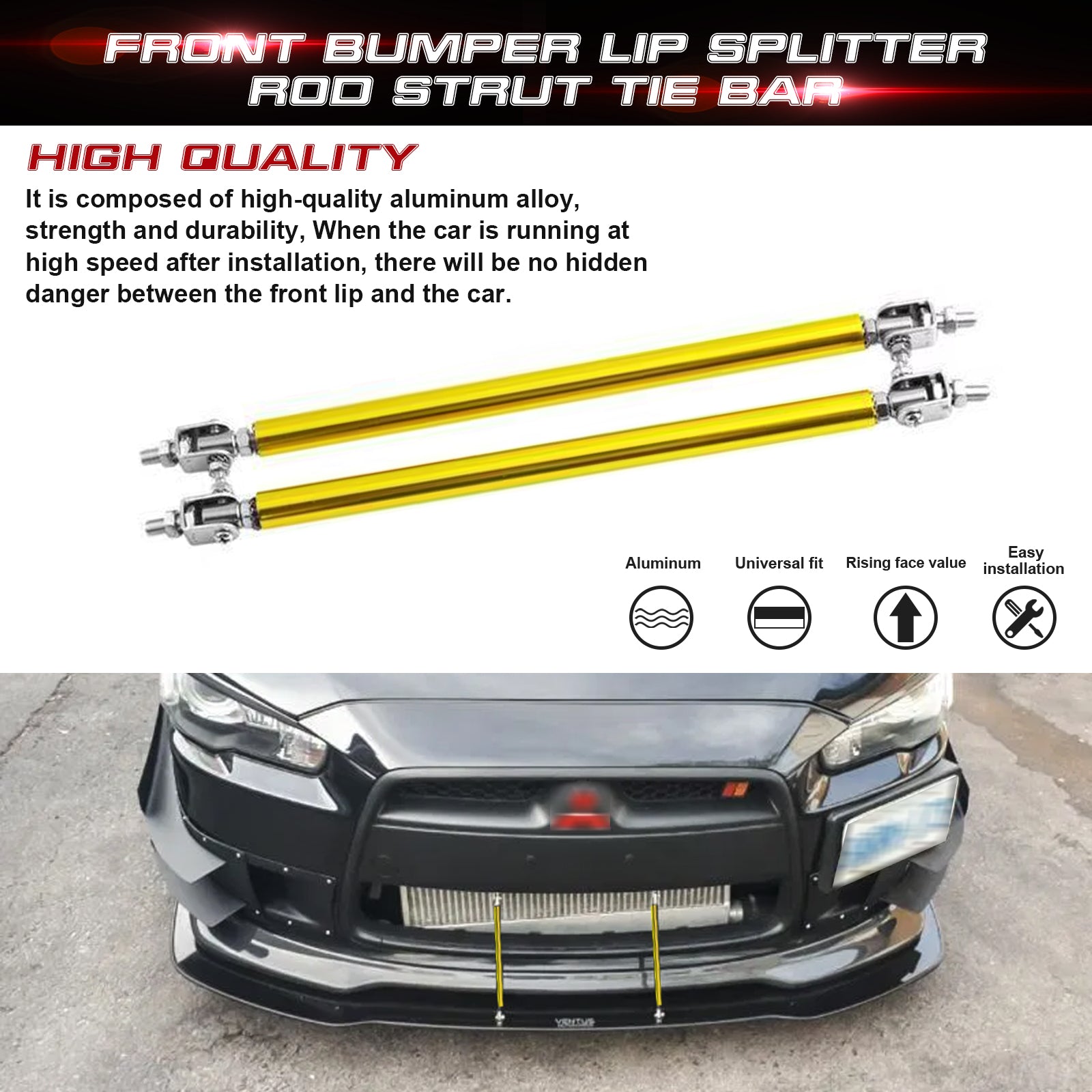 Front Diffuser Rods 2pc Adjustable 6