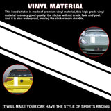 3X White KK Vinyl Front Hood Bumper Fender Trunk Stripe Sticker Decal For Car