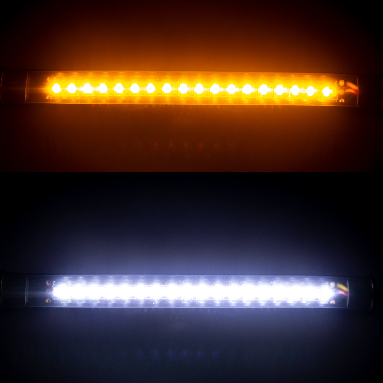Sequential Led 2pcs Switchback White Amber Sequential LED DRL Turn Signal Light Strip ...