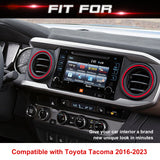 For Toyota Tacoma 2016-2023 Red Air Vent Outer Rings Molding Decoration Cover