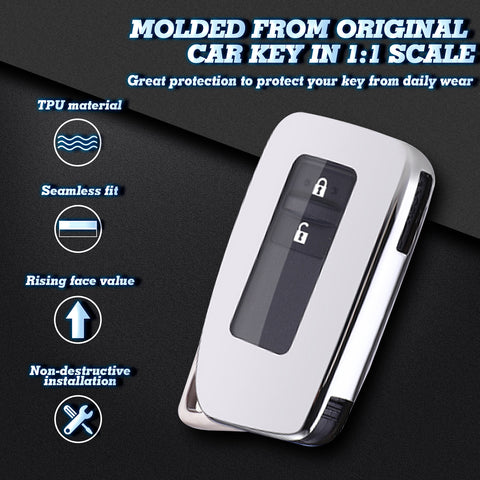 Silver Soft TPU Full Protect Smart Remote Control Key Fob Cover For Lexus NX RX 250 GS IS RC 300